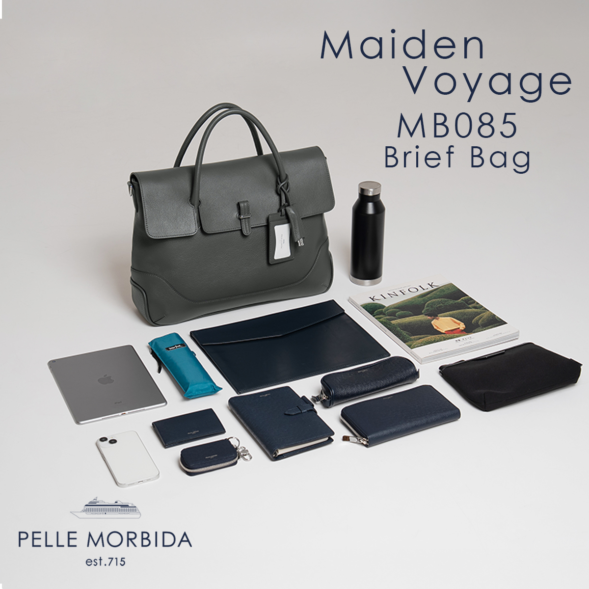 PELLE MORBIDA ビジネスバッグ PMO-MB085　ペッレモルビダ チャコールグレー1.jpg